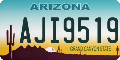 AZ license plate AJI9519