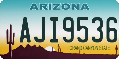 AZ license plate AJI9536