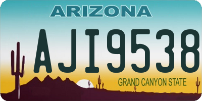 AZ license plate AJI9538