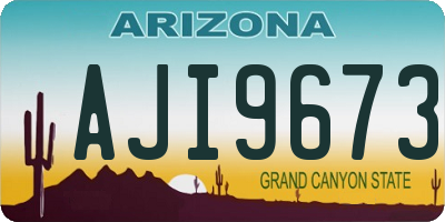 AZ license plate AJI9673