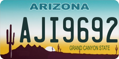 AZ license plate AJI9692