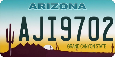 AZ license plate AJI9702