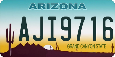 AZ license plate AJI9716