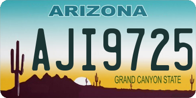 AZ license plate AJI9725