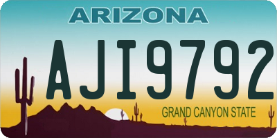 AZ license plate AJI9792