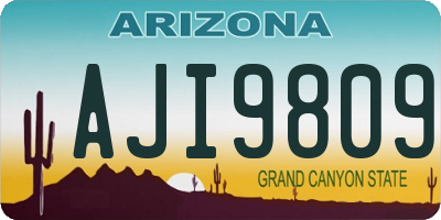 AZ license plate AJI9809