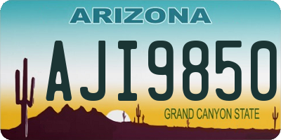 AZ license plate AJI9850