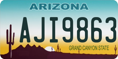 AZ license plate AJI9863