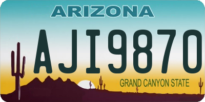 AZ license plate AJI9870