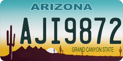 AZ license plate AJI9872