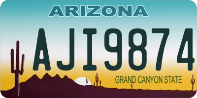 AZ license plate AJI9874