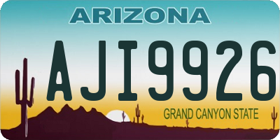 AZ license plate AJI9926