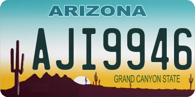 AZ license plate AJI9946