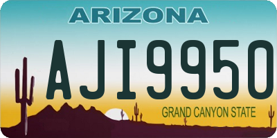 AZ license plate AJI9950