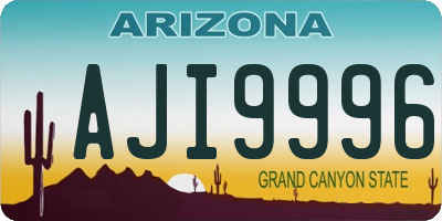 AZ license plate AJI9996