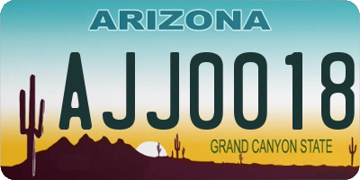 AZ license plate AJJ0018