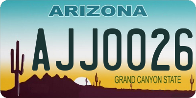 AZ license plate AJJ0026