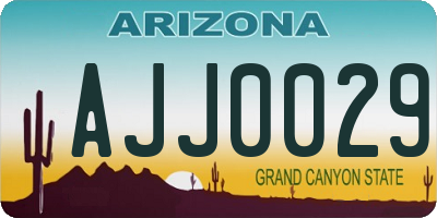 AZ license plate AJJ0029