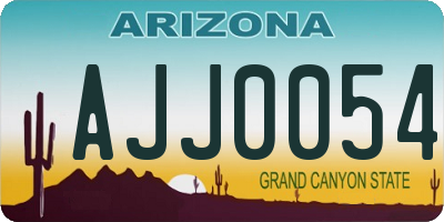 AZ license plate AJJ0054