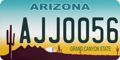 AZ license plate AJJ0056
