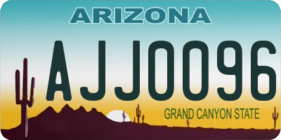 AZ license plate AJJ0096
