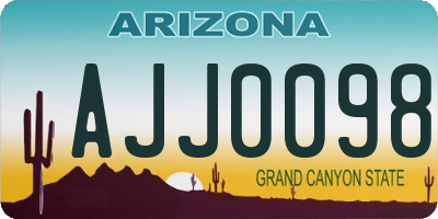 AZ license plate AJJ0098