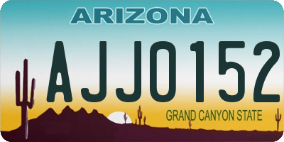 AZ license plate AJJ0152
