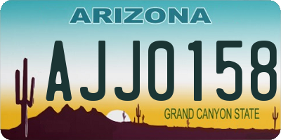 AZ license plate AJJ0158