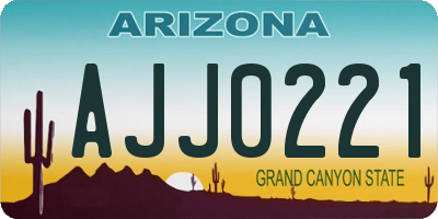 AZ license plate AJJ0221