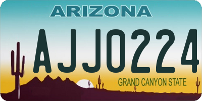 AZ license plate AJJ0224