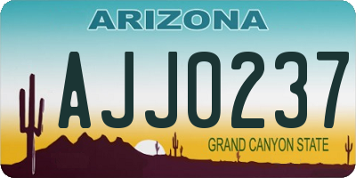 AZ license plate AJJ0237