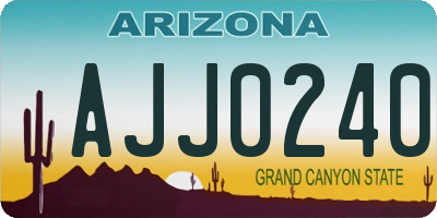 AZ license plate AJJ0240