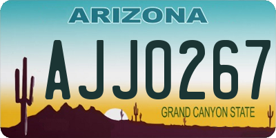 AZ license plate AJJ0267