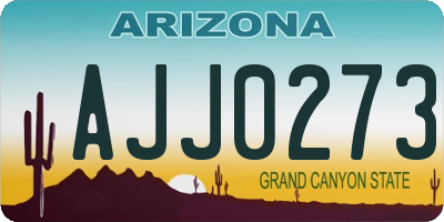 AZ license plate AJJ0273