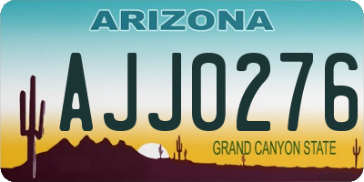 AZ license plate AJJ0276