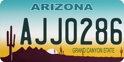 AZ license plate AJJ0286