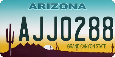 AZ license plate AJJ0288
