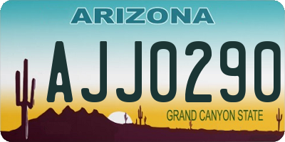 AZ license plate AJJ0290
