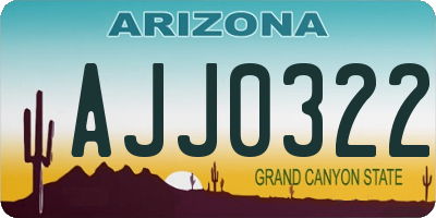 AZ license plate AJJ0322