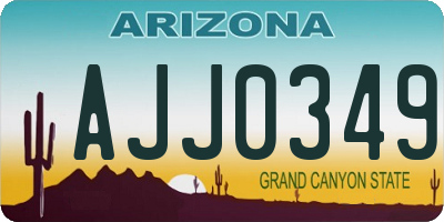AZ license plate AJJ0349