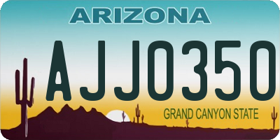 AZ license plate AJJ0350