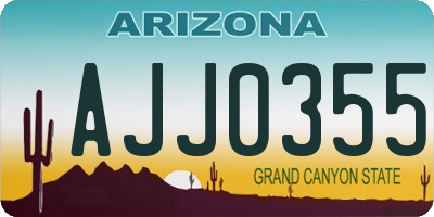 AZ license plate AJJ0355
