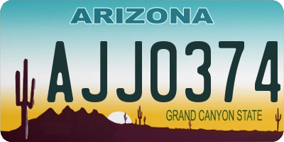 AZ license plate AJJ0374