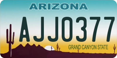 AZ license plate AJJ0377
