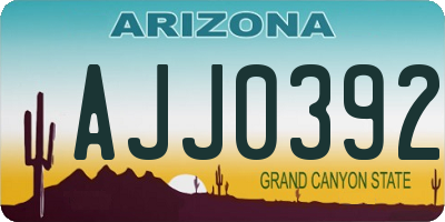 AZ license plate AJJ0392