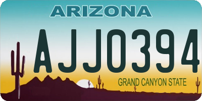 AZ license plate AJJ0394