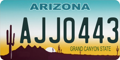 AZ license plate AJJ0443