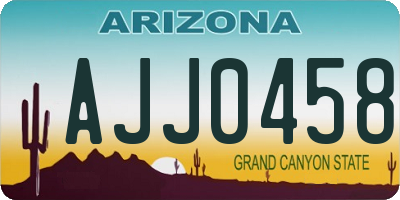 AZ license plate AJJ0458