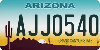 AZ license plate AJJ0540