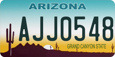 AZ license plate AJJ0548